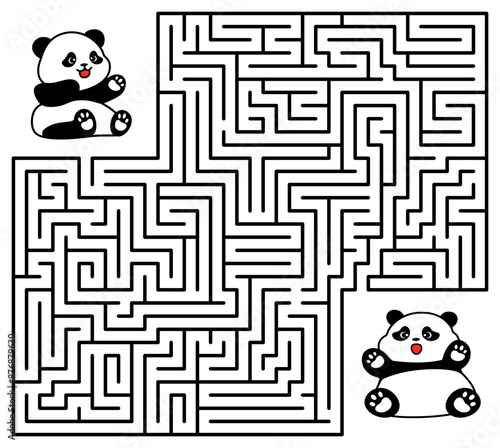 A maze with pandas. A game for teenagers