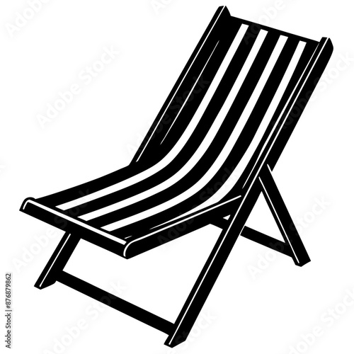 deck chair black silhouette art illustration