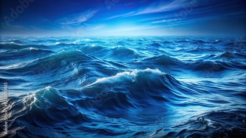Waves Dark Blue Ocean Waves in Deep Blue Sea Background, Deep, Dark, Waves, Blue, Ocean