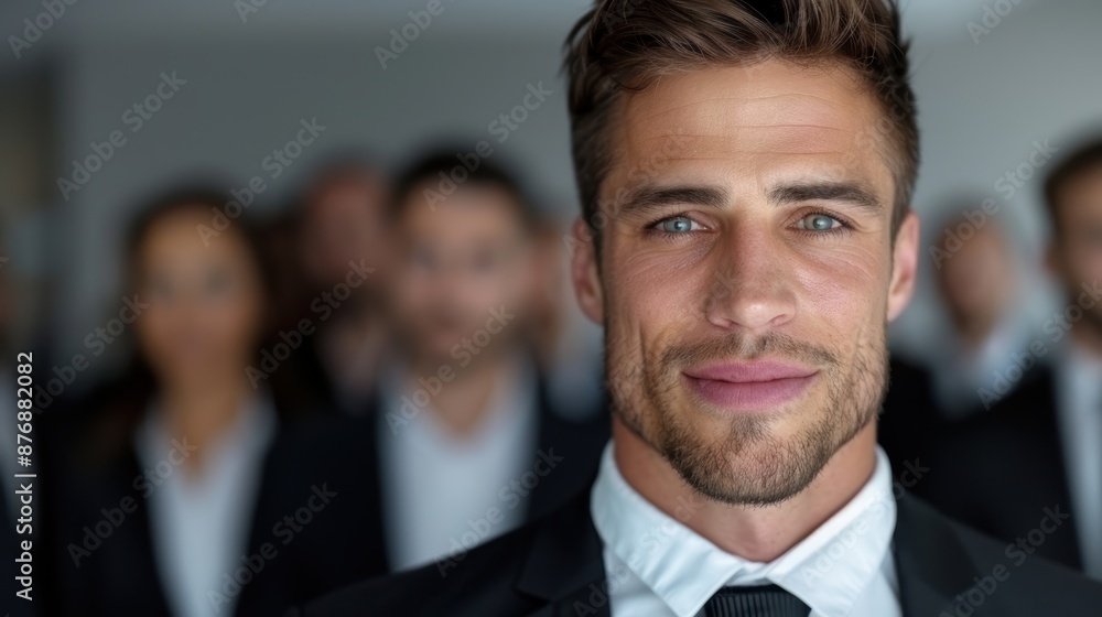 Confident businessman with blue eyes in a suit Confident businessman with blue eyes in a suit