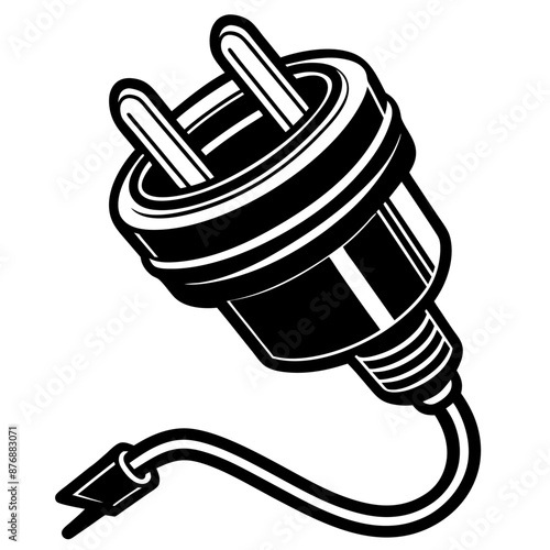 electric plug black silhouette art illustration