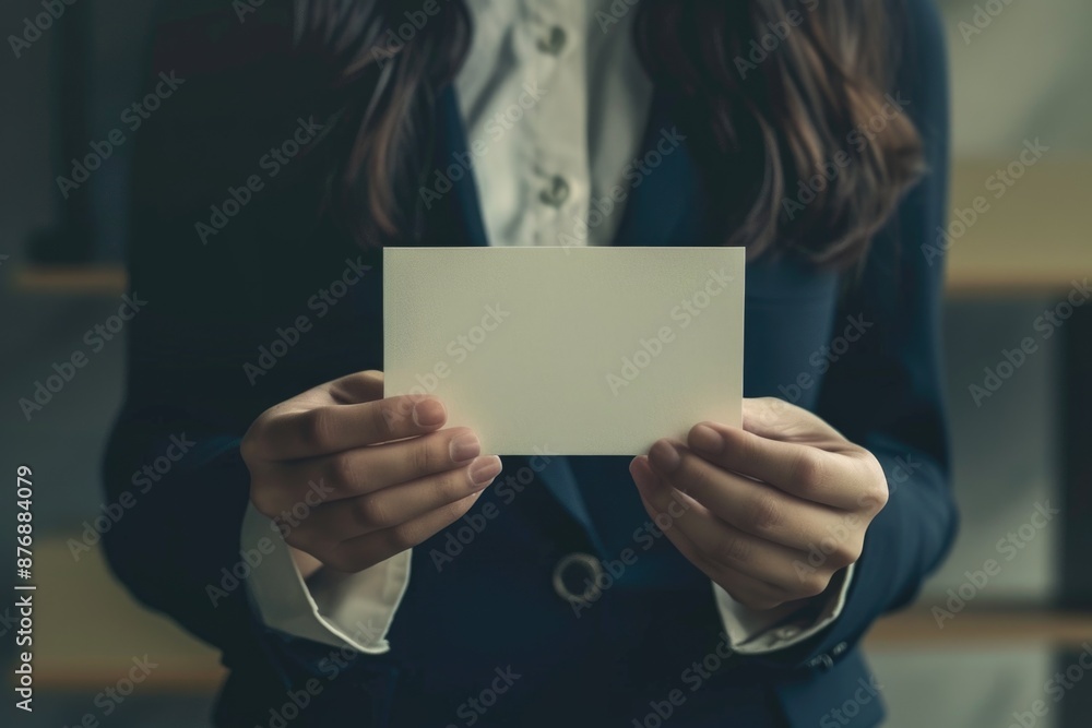 Naklejka premium Businesswoman holding a document, possibly a contract or agreement