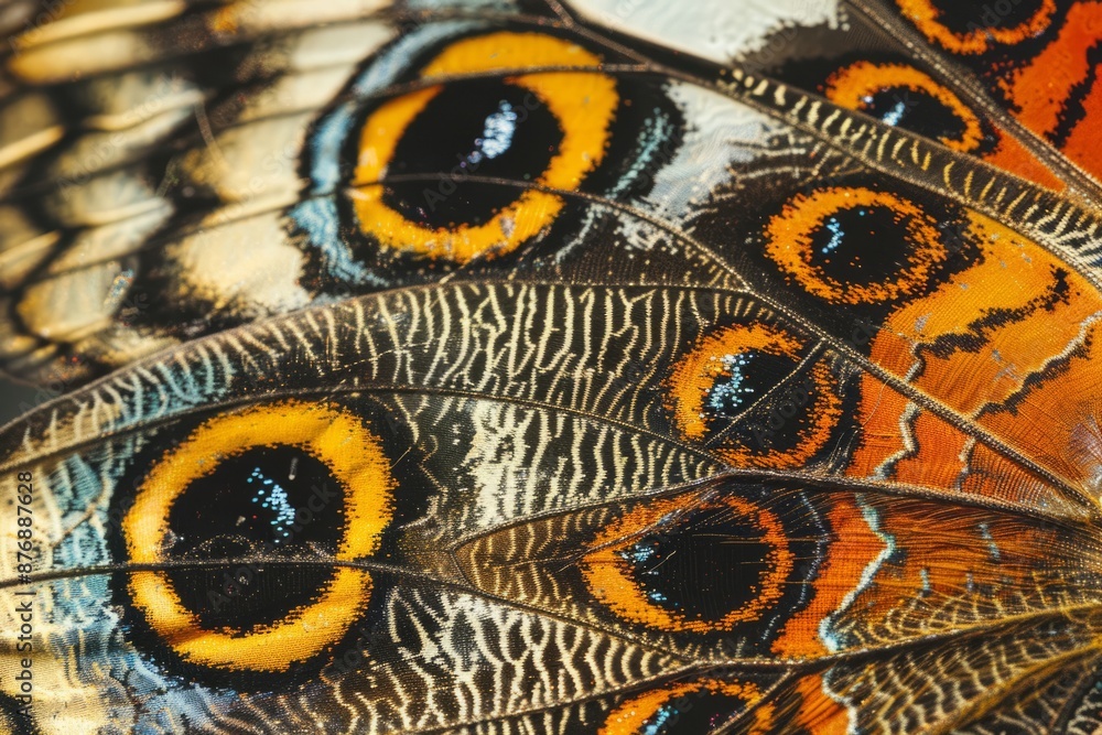 Intricate patterns and textures of a butterfly's delicate wing up close, Generative AI Intricate patterns and textures of a butterfly's delicate wing up close, Generative AI