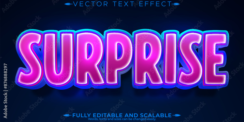 Obraz premium Surprise Cartoon text effect, editable comic and bold customizable font style.