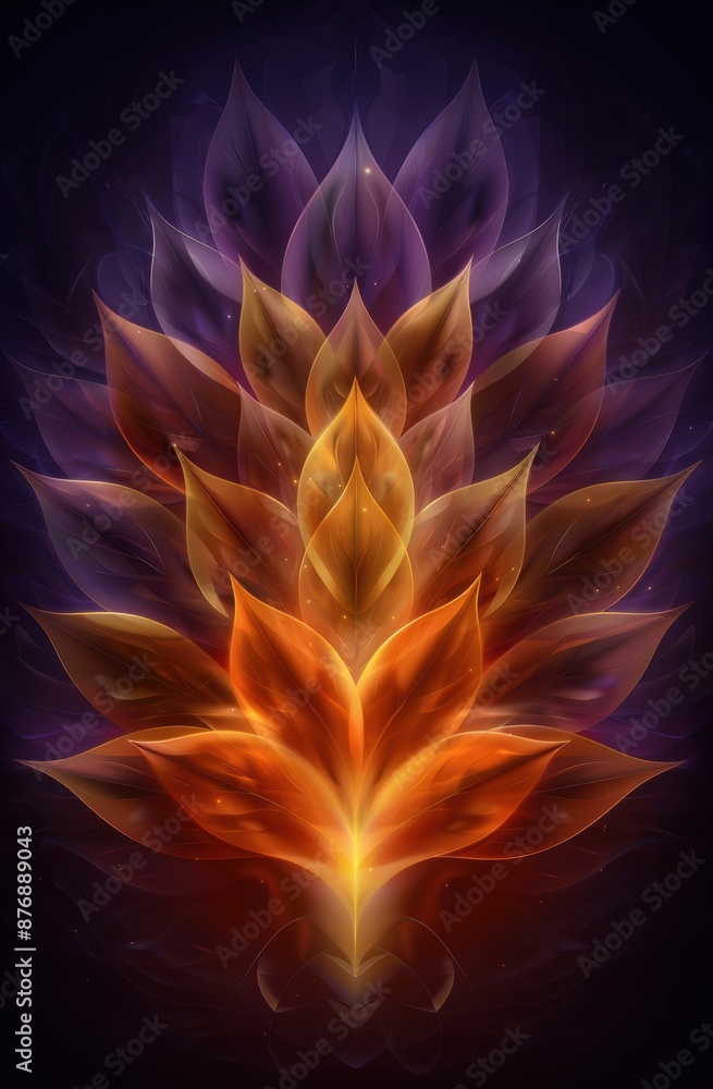Fototapeta premium Vibrant Floral Fractal Artwork