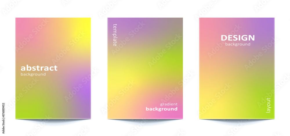 Fototapeta premium set template pastel Rainbow gradient Abstract Background For banner, flyer, covers, wallpapers, brands, social media and other mobile projects
