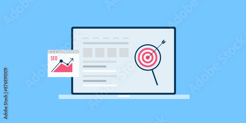 Keyword based SEO targeting vector illustration.