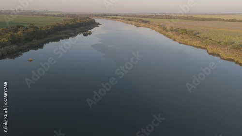 Aerial view of the large Komati River early morning. South Africa. photo