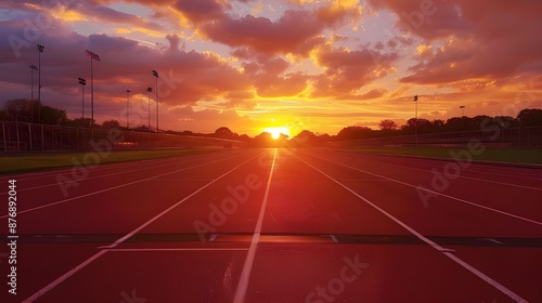 jogging track in the evening