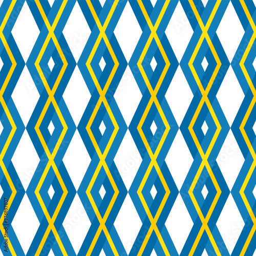 sweden flag rhombus pattern background. vector illustration