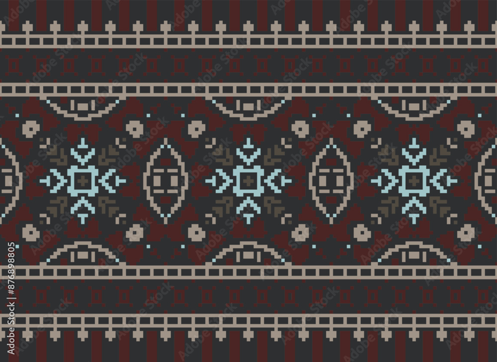 Pixel Tribal Vector pattern background, tribal seamless Aztec design, black and white geometric style, Vector African ethnic tribal clash ornament seamless pattern color Pixel Tribal Vector pattern background, tribal seamless Aztec design, black and white geometric style, Vector African ethnic tribal clash ornament seamless pattern color