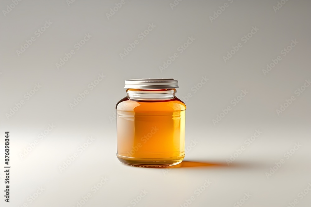 Amber Colored Liquid in a Transparent Glass Jar Amber Colored Liquid in a Transparent Glass Jar