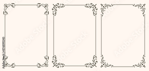 Set of Decorative vintage frames and borders set