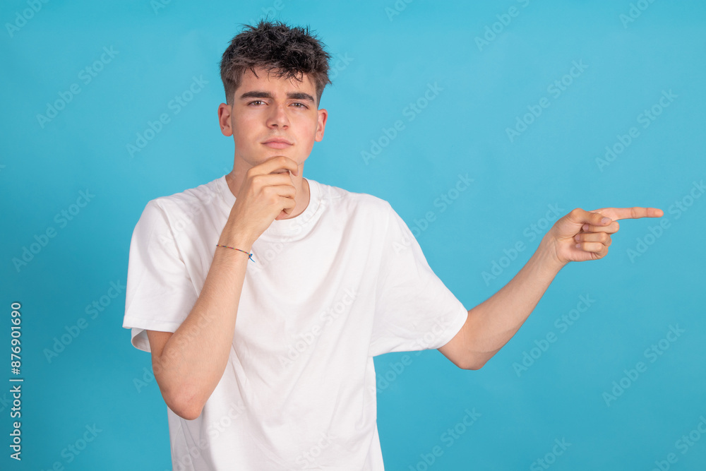 teenage student isolated on background pointing teenage student isolated on background pointing