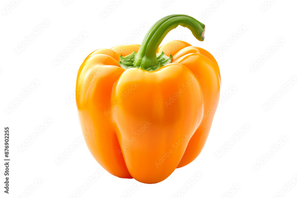 Yellow bell pepper with green stem isolated on a white background. Yellow bell pepper with green stem isolated on a white background.