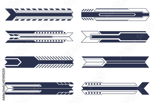 HUD sci-fi futuristic horizontal interface elements set