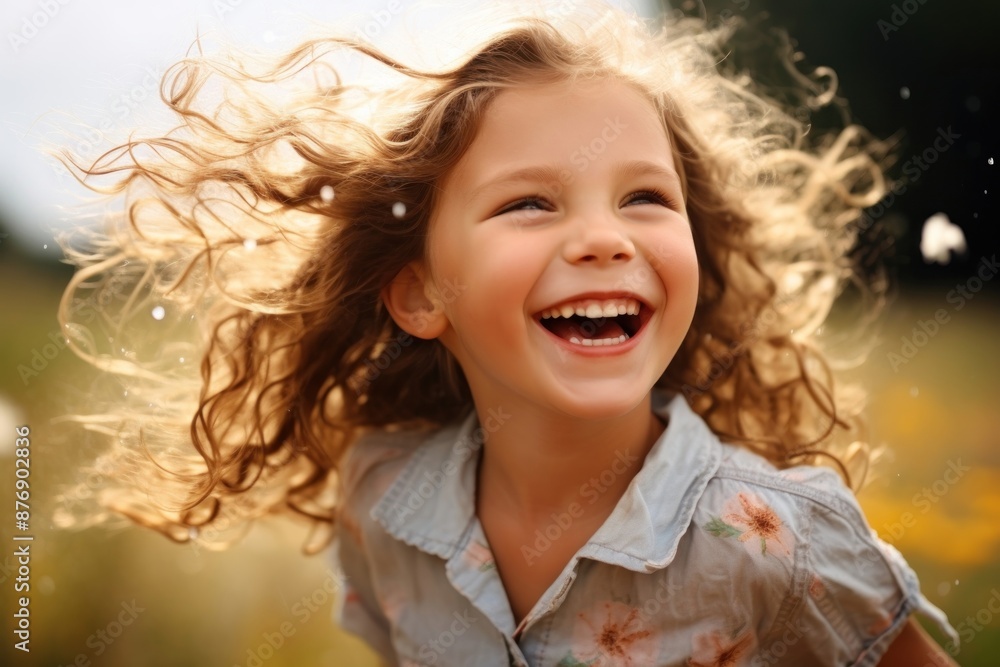 Little girl laughing summer child. Little girl laughing summer child.
