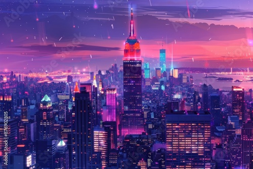 Wallpaper Mural Landscape at the sunset of New York, USA Torontodigital.ca