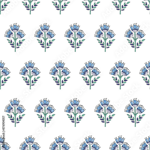 FLORAL BLOCK ALL OVER PRINT SEAMLESS PATTERN VECTOR ILLUSTRATION