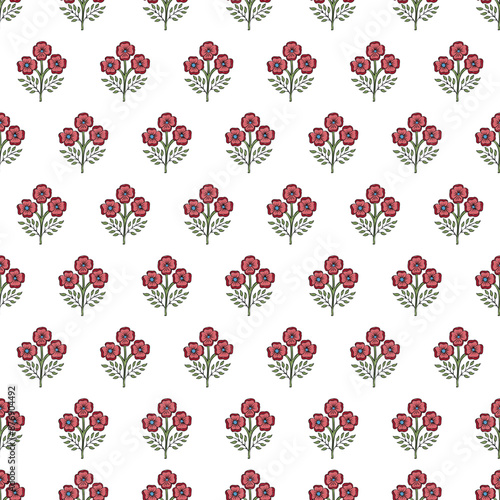 FLORAL BLOCK ALL OVER PRINT SEAMLESS PATTERN VECTOR ILLUSTRATION