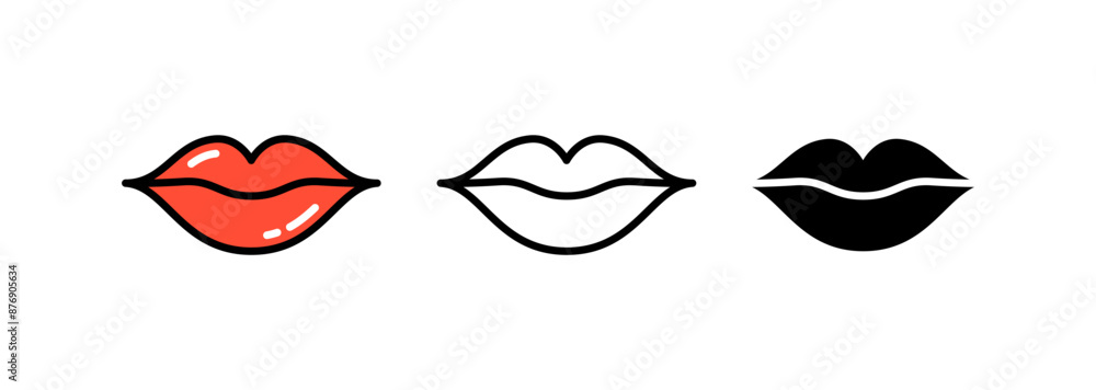 Lips icon isolated on white background. Lips icon isolated on white background.