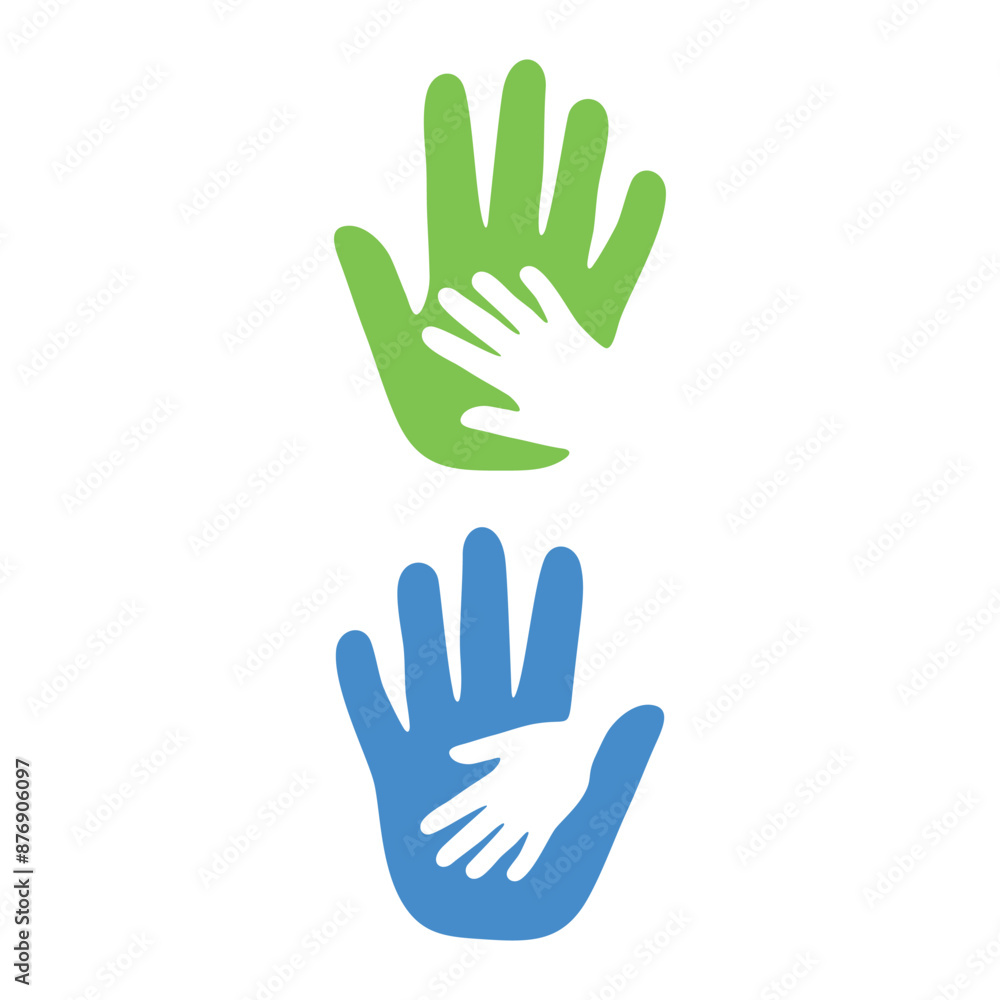 Obraz premium Child protection logo design vector template