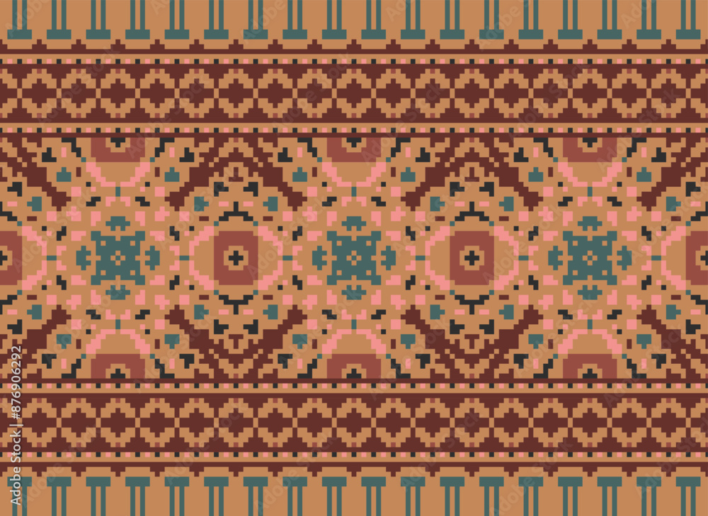 Beautiful ikat ethnic pattern. Seamless pattern in tribal, folk embroidery, and Mexican style; Abstract ethnic Aztec art. Geometric seamless pattern in tribal. Beautiful ikat ethnic pattern. Seamless pattern in tribal, folk embroidery, and Mexican style; Abstract ethnic Aztec art. Geometric seamless pattern in tribal.