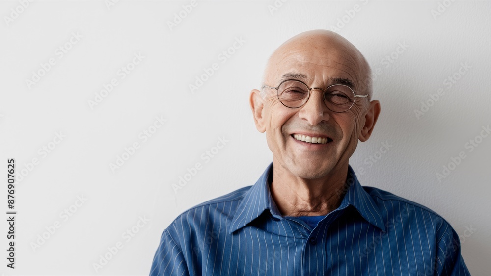 A man in a blue shirt and glasses smiling at the camera, AI A man in a blue shirt and glasses smiling at the camera, AI