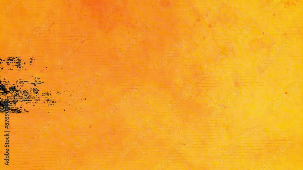 Palabra SALES animada con fondo sucio naranja.