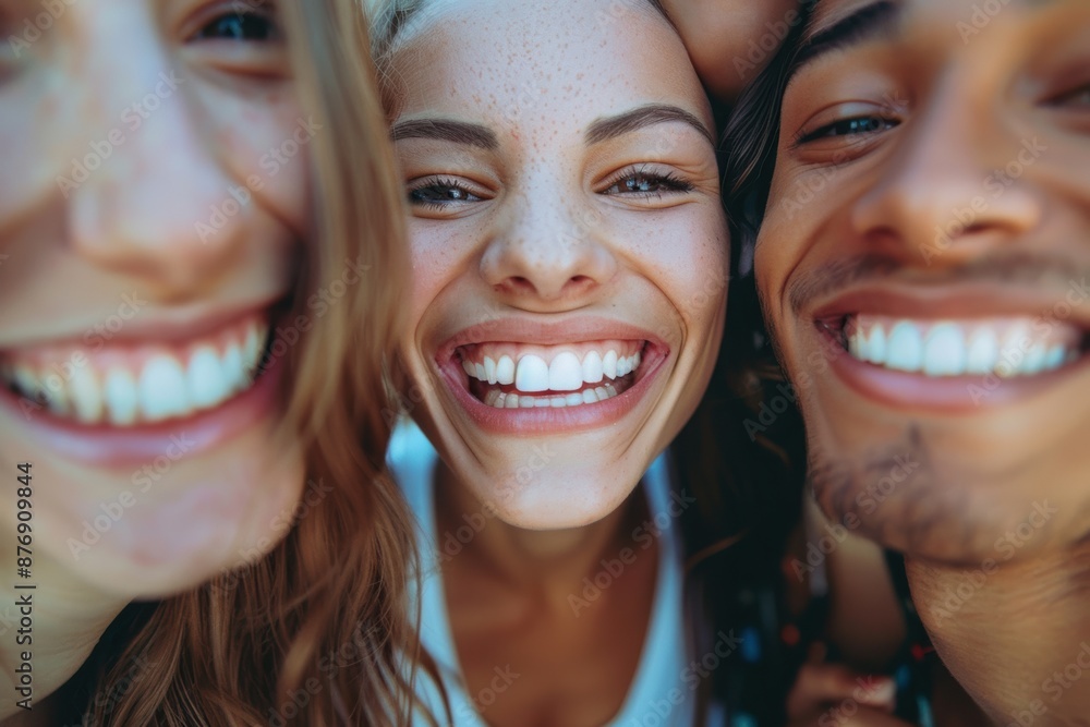 Fototapeta premium close up of wide white hollywood smile ,healthy teeth