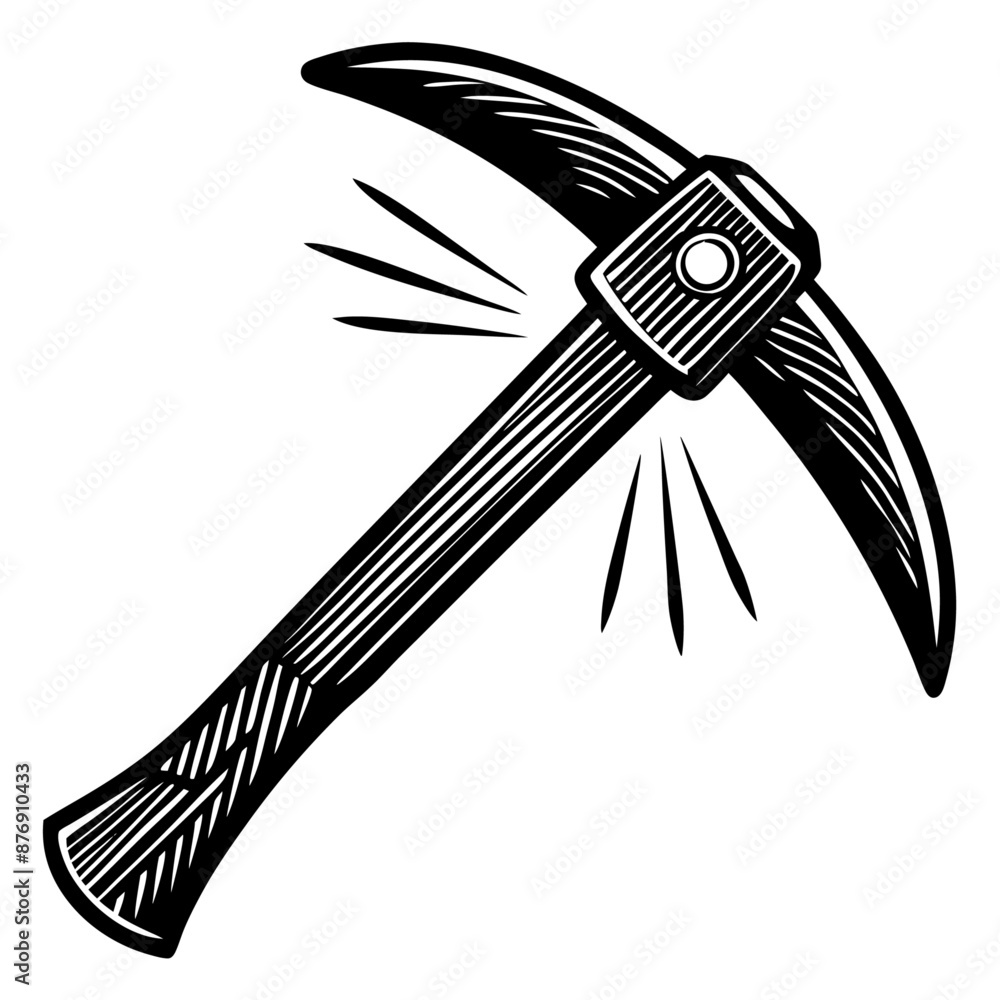 Fototapeta premium miner axe black silhouette art illustration