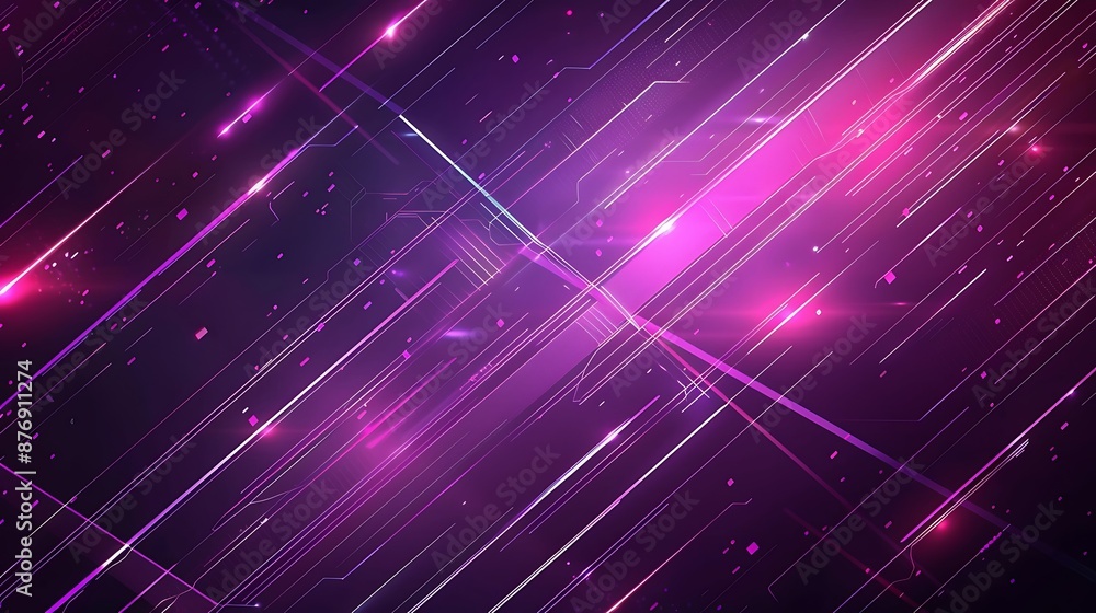 Abstract cyber-style design with a purple background, glowing diagonal lines, and dark geometric elements, ideal for presentations. Abstract cyber-style design with a purple background, glowing diagonal lines, and dark geometric elements, ideal for presentations.