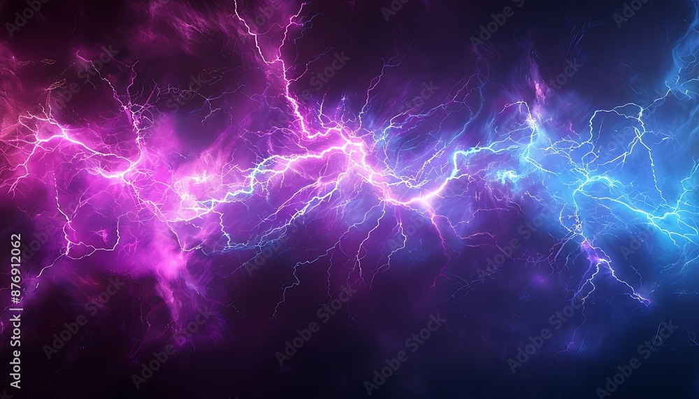 Abstract electric background with striking purple and blue lightning, captured in high-definition clarity. Abstract electric background with striking purple and blue lightning, captured in high-definition clarity.