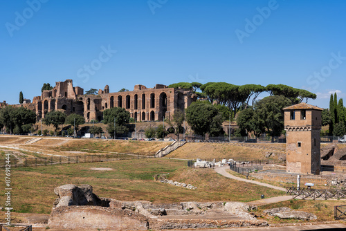 Fotografie Circus Maximus And Severian Arches In Rome