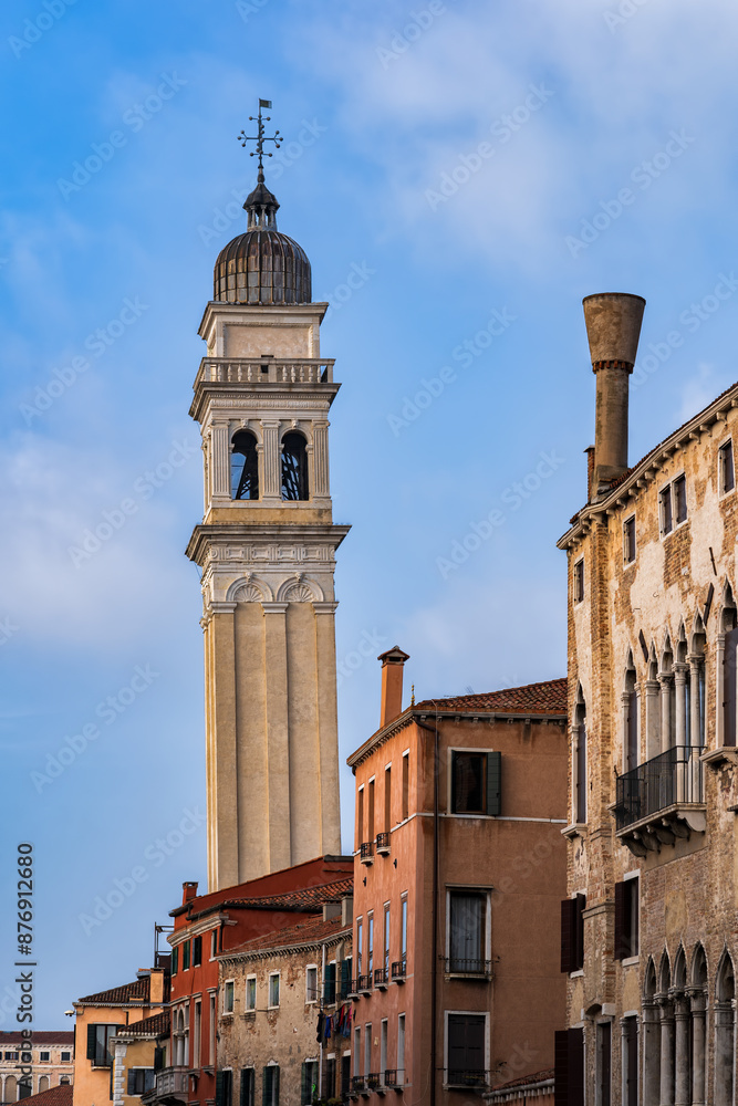 Obraz premium Leaning Tower Of Greek Orthodox Church In Venice