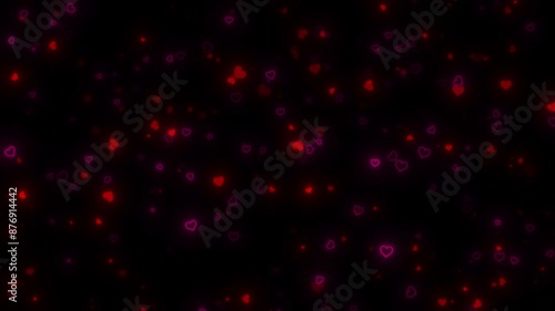 Pink Heart Particle Motion Video Animated Background photo