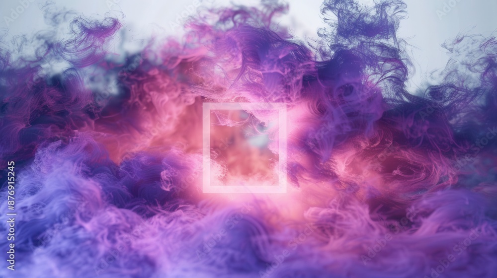 An artistic image featuring purple and pink swirling clouds, with a bright rectangular shape in the center, creating an ethereal and imaginative visual representation. An artistic image featuring purple and pink swirling clouds, with a bright rectangular shape in the center, creating an ethereal and imaginative visual representation.