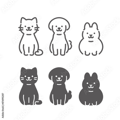 犬猫うさぎ　ペットアイコン