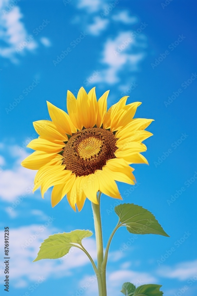 One sunflower sky outdoors blossom. One sunflower sky outdoors blossom.
