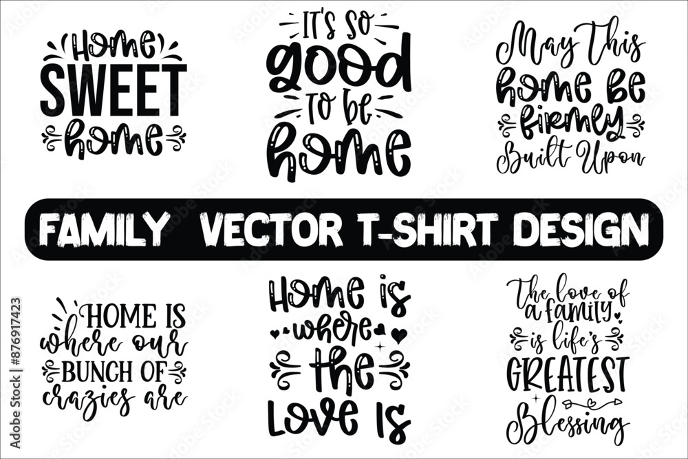 Fototapeta premium Togetherness Family Tee | Creative Vector Design for Family Moments