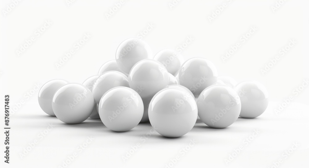 Spheres. Abstract 3D Geometry with White Balls Isolated on White Background Spheres. Abstract 3D Geometry with White Balls Isolated on White Background