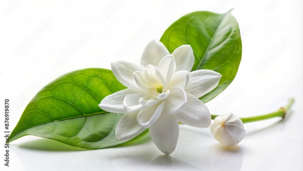 Delicate, snow-white, fragrant Grand Duke of Tuscany jasmine blossom isolated on transparent background, showcasing intricate details and elegant simplicity. Delicate, snow-white, fragrant Grand Duke of Tuscany jasmine blossom isolated on transparent background, showcasing intricate details and elegant simplicity.