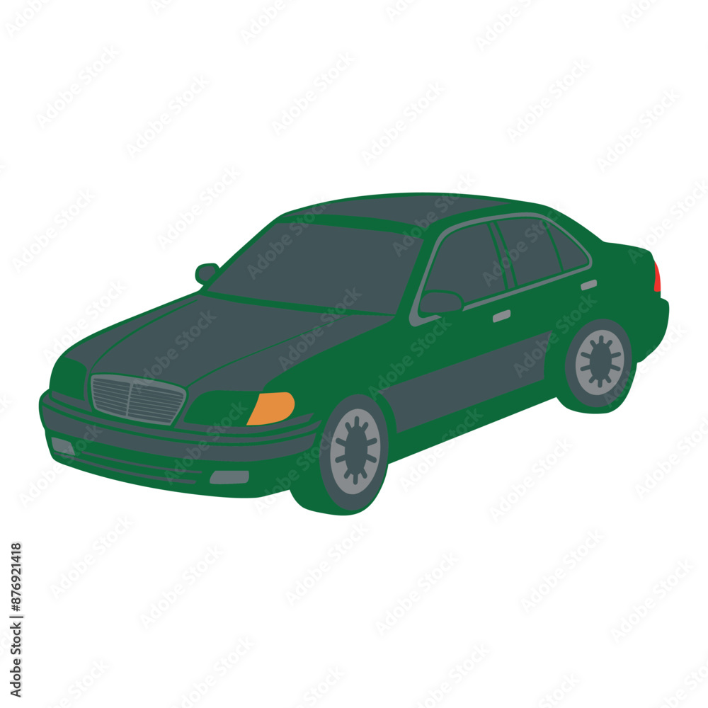 Illustration of a black sedan car on a white background. Concept of transportation. Vector illustration Illustration of a black sedan car on a white background. Concept of transportation. Vector illustration