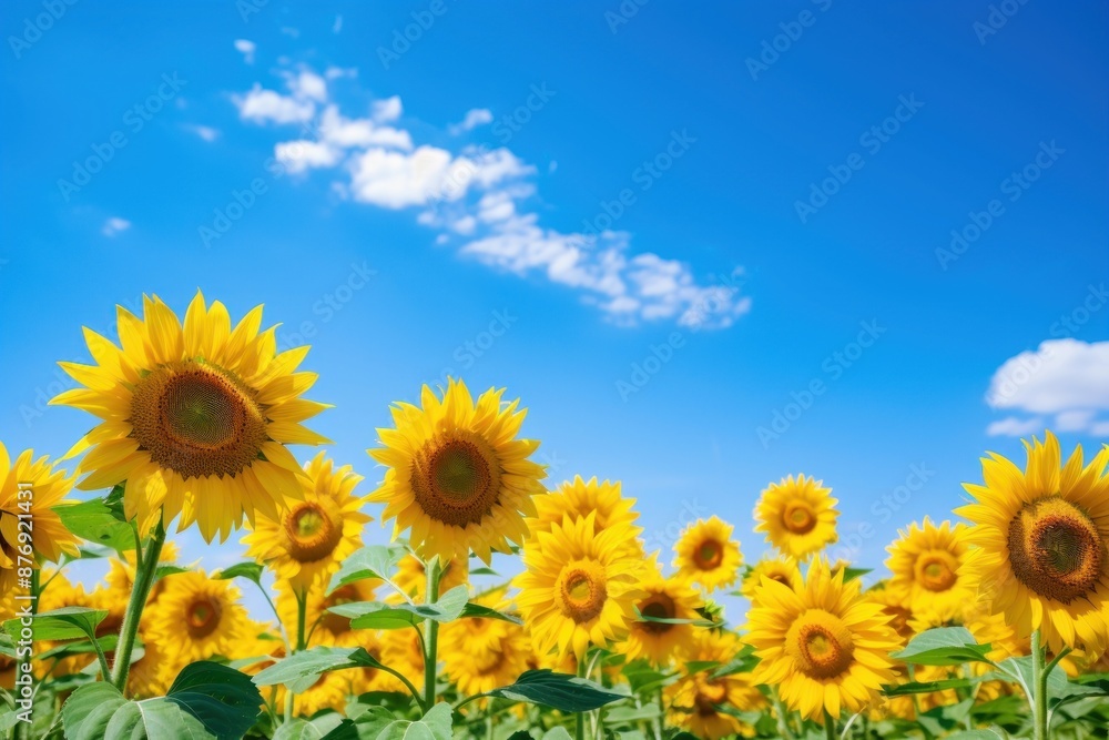 Sunflower field summer sky landscape. Sunflower field summer sky landscape.