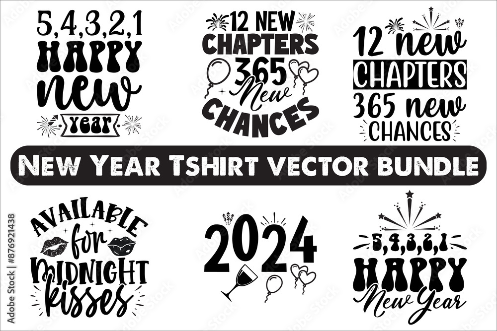 Fototapeta premium Countdown to New Year T-Shirt | Stylish Vector Art for New Year’s Celebration