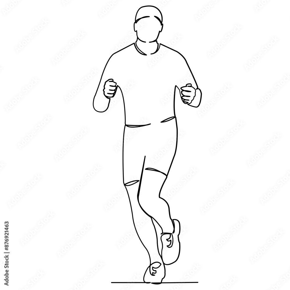 continuous single drawn one line man running, running a marathon hand-drawn silhouette picture. Line art. doodle continuous single drawn one line man running, running a marathon hand-drawn silhouette picture. Line art. doodle