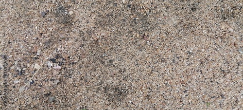 Texture of sandy beach as background, top view
