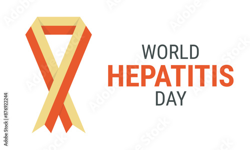 Anti-Hepatitis tape, banner of world hepatitis day for 28th of July. Vector illustration on white background