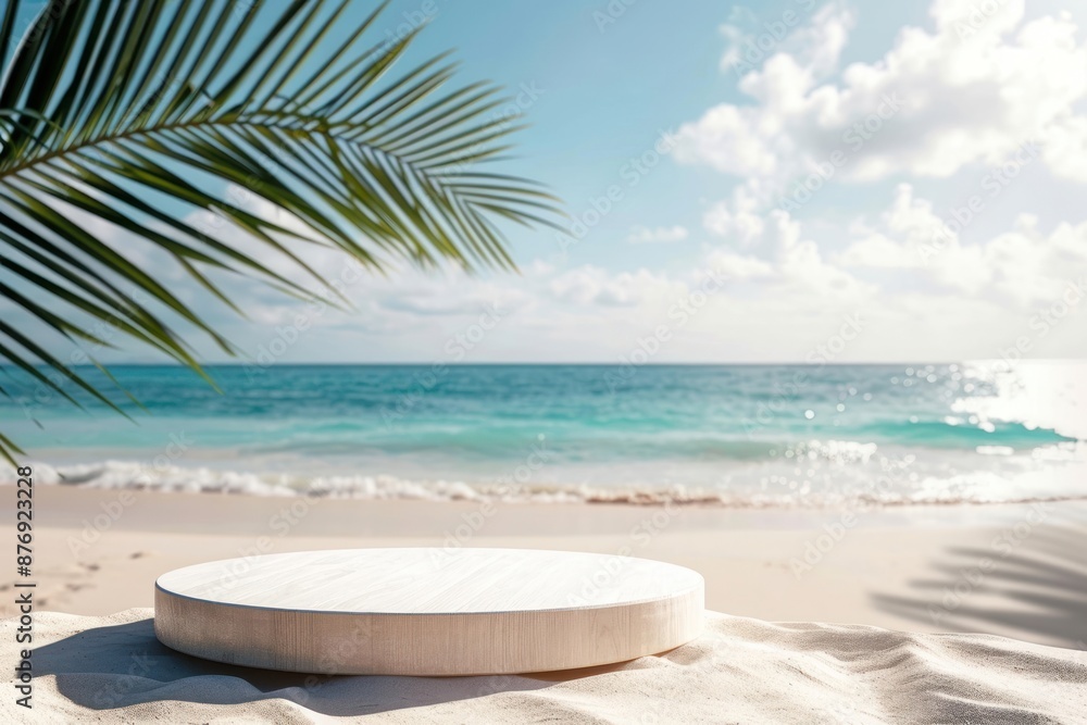 Fototapeta premium Romantic beach background furniture outdoors horizon.