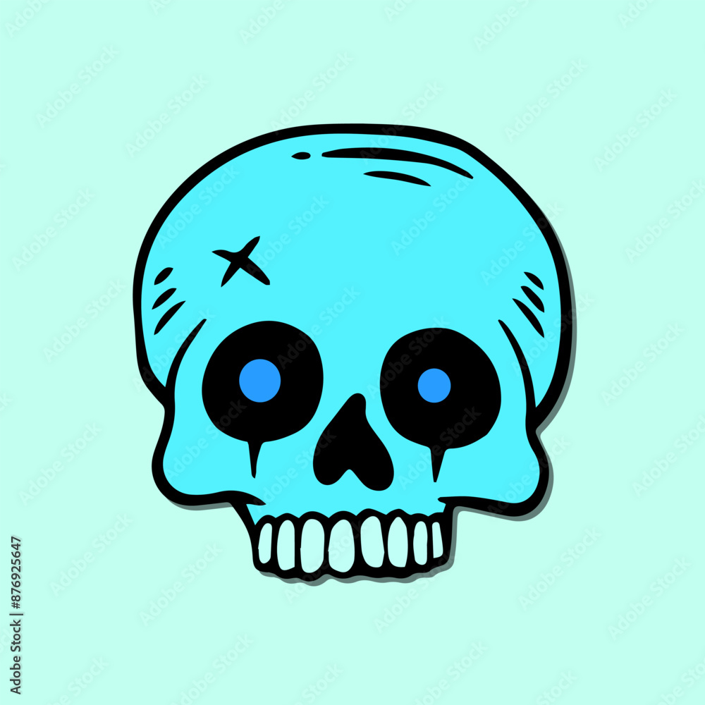 Fototapeta premium tosca skull art hand drawn cartoon illustration 